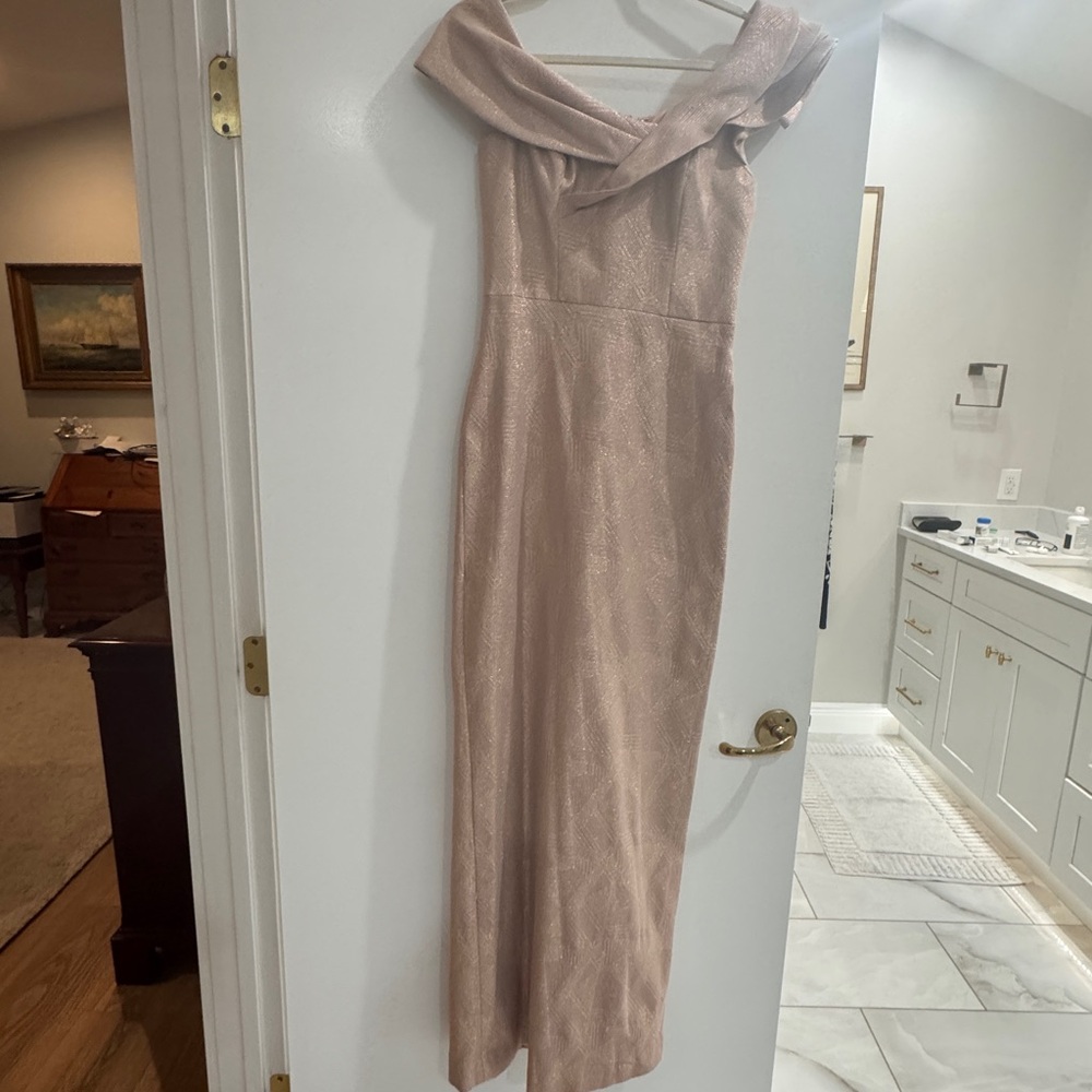 Teri Jon One Shoulder Blush Dress